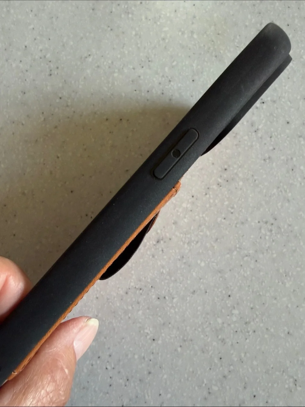 Walli Brown Leather Card Pocket Phone Case with Black Strap